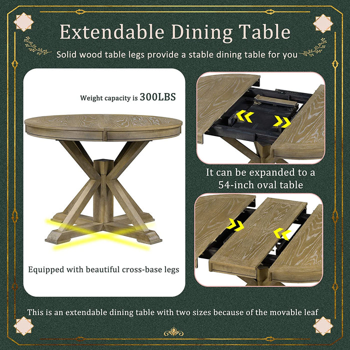 Retro Style 5-Piece Dining Table Set