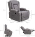 Electric Power Lift Linen Recliner Massage Chair (Gray)