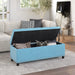 Blue Button-Tufted Ottoman with Storage - 47 Inch