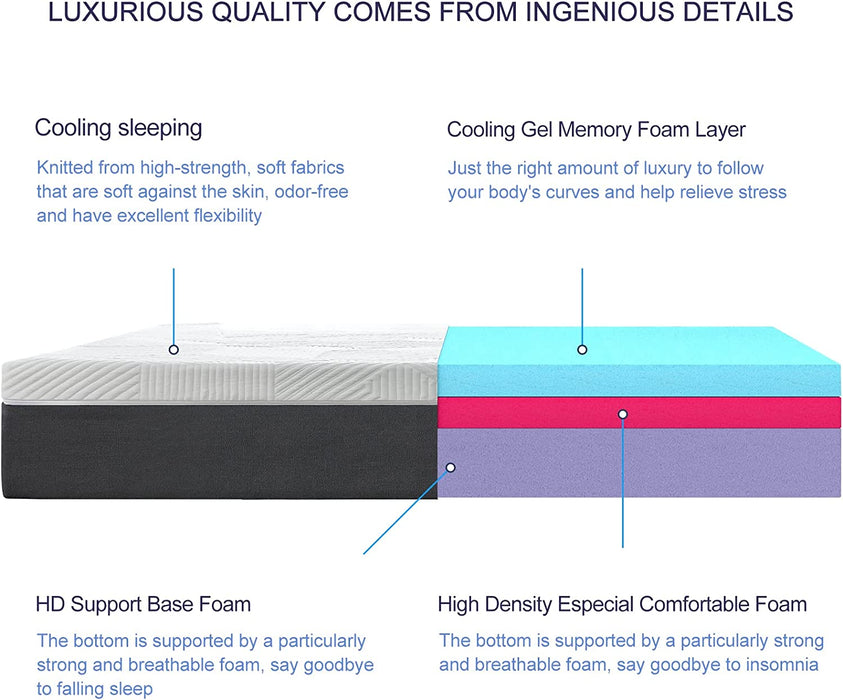 Medium Firm Queen Gel Memory Foam Mattress