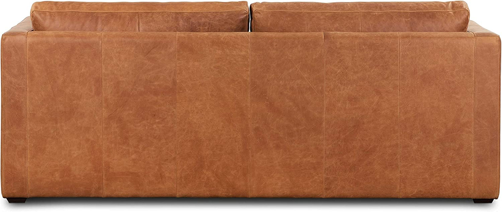 82″ Cognac Tan Leather Sleeper Sofa