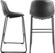 Industrial Grey PU Leather Bar Stools with Back (Set/2)