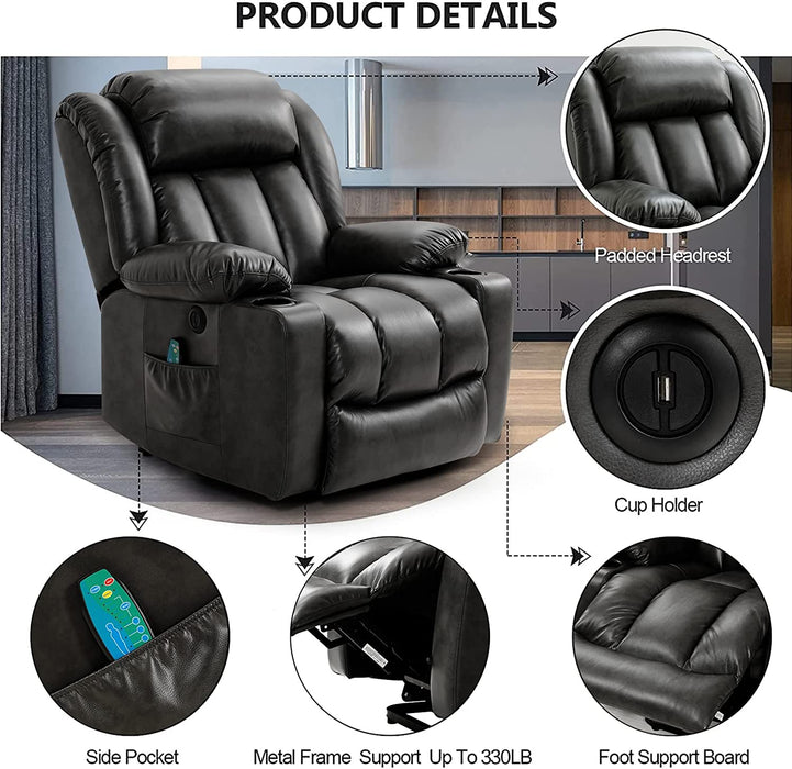 Electric Recliner Chair for Seniors, Grey