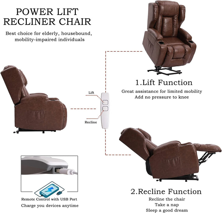 Big Lift Chairs Recliners with Massage and Heating