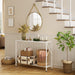 White Industrial Console Table with Shelves
