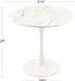 Modern round Dining Table, 32", Faux Marble Top, White