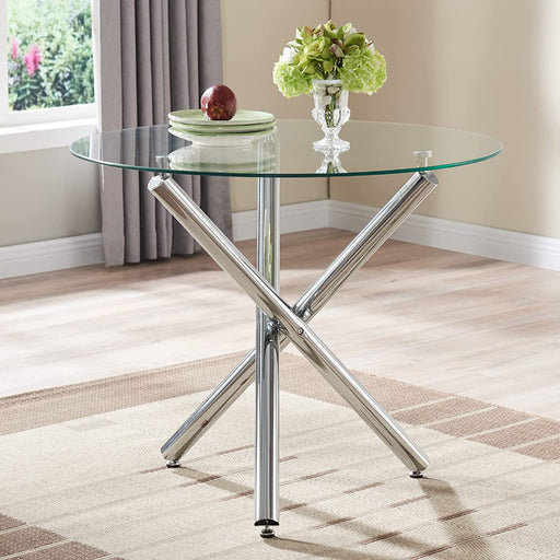 Modern round Glass Dining Table for 2-4