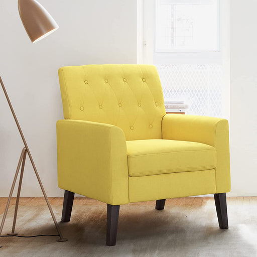 Modern Yellow Accent Armchair for Small Spaces