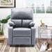 Manual Recliner W/Microfiber Tech Fabric, Overstuffed, Gray