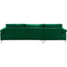 Large Green Velvet L-Shape Sectional Sofa