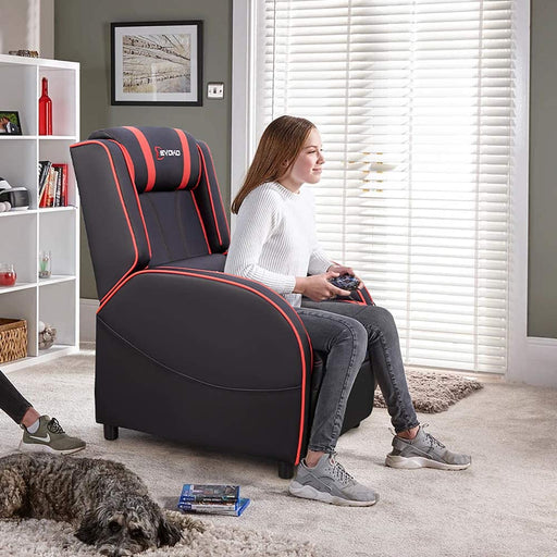 Gaming Recliner Chair PU Leather, Red