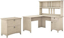 Salinas L-Shaped Desk with Hutch, File Cabinet, AW