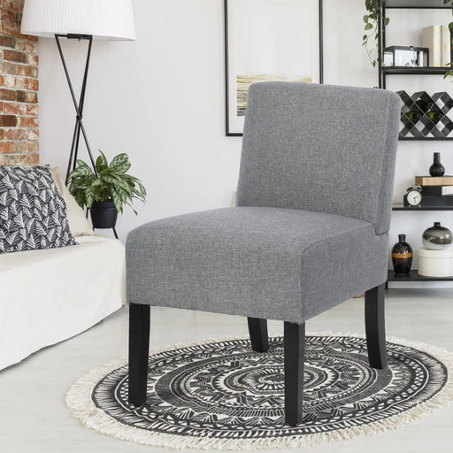Modern Grey Armless Accent Chair with Cushion