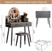 LED Lighted Vanity Desk with Mirror and Stool (Iron Grey)