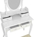 White Vanity Set with Mirror and 4 Drawers