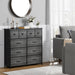 Black Wood Grain 10 Drawer Storage Dresser