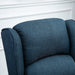 Dark Blue Wingback Recliner with Massage & Heat