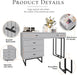 Grey Modern Makeup Vanity Dressing Table with Drawers