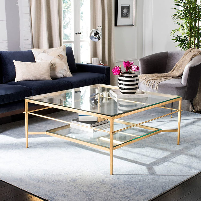 Gold Leaf Glass Couture Cocktail Table