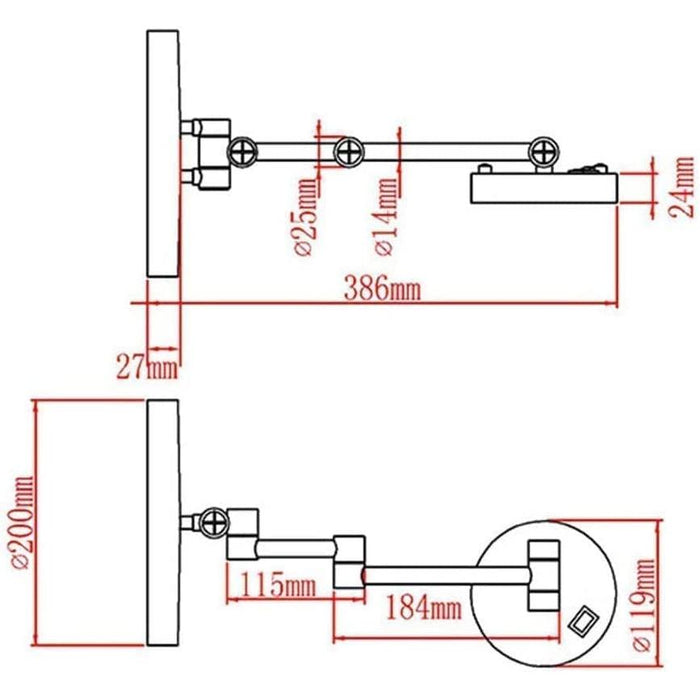 Bathroom Wall-Mounted Acrylic Foldable Retractable Magnifying Mirror