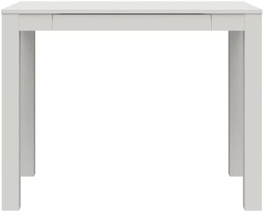 White Parsons Desk with Drawer, 19.7D X 39W X 30H