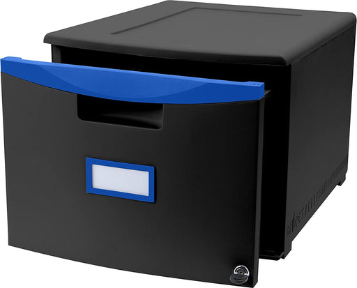 Lockable Plastic File Cabinet with Casters