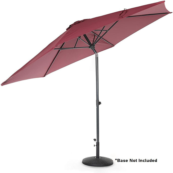 10Ft Tilting Patio Umbrella, Instant up & Down, Easy Crank Free Design, Push Button Tilt, UV & Water Resistant, Patio, Lawn, Deck, Backyard, Garden, Spa & Pool Ready (Burgundy)