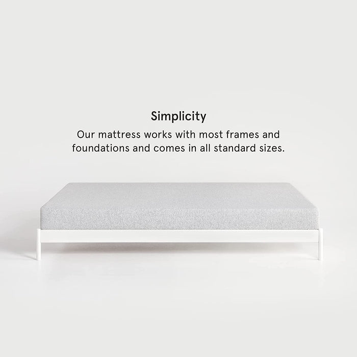 White Twin Mattress, 8-Inch, Adaptive Foam