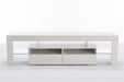 Modern White TV Stand with LED Lights