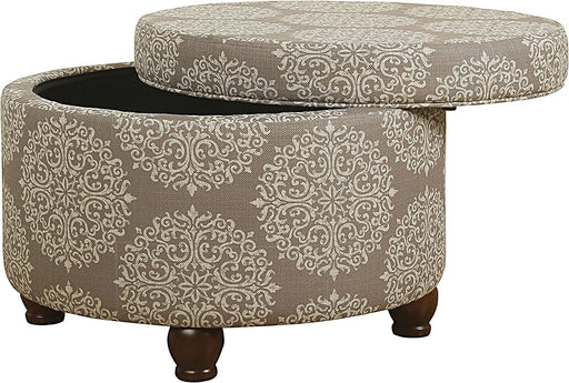 Brown Medallion Ottoman with Storage for Home