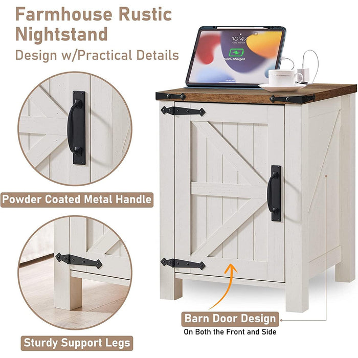 Nightstand with Charging, Antique