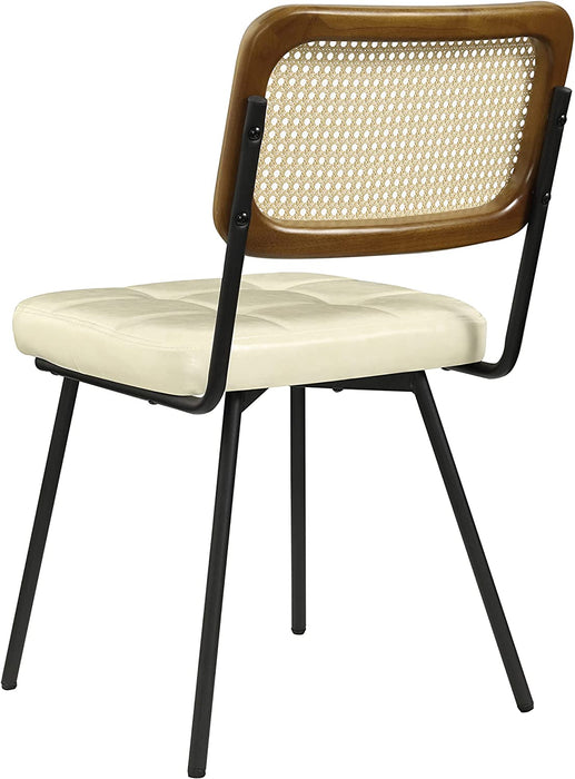Rattan Dining Chairs, Set of 2, Mid Century Modern
