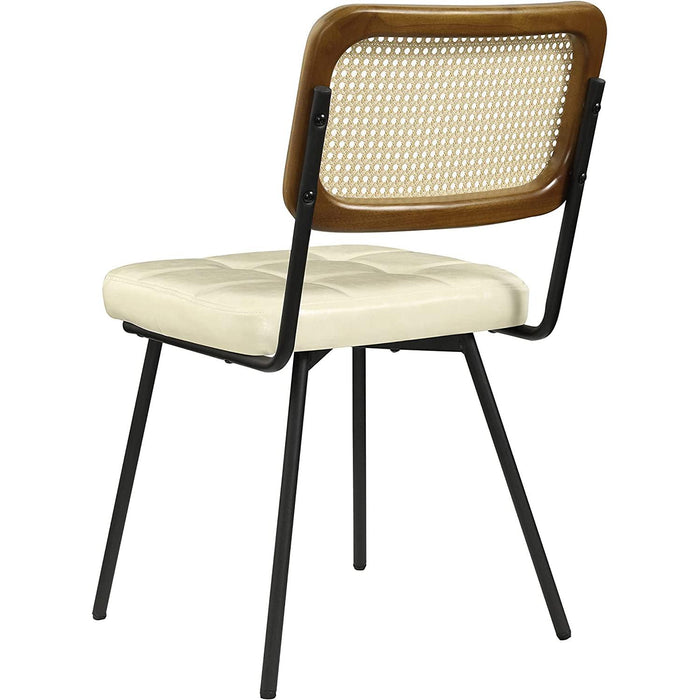 Rattan Dining Chairs, Set of 2, Mid Century Modern