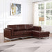 Modern Leather L-Shape Sectional Sofa, Right Chaise