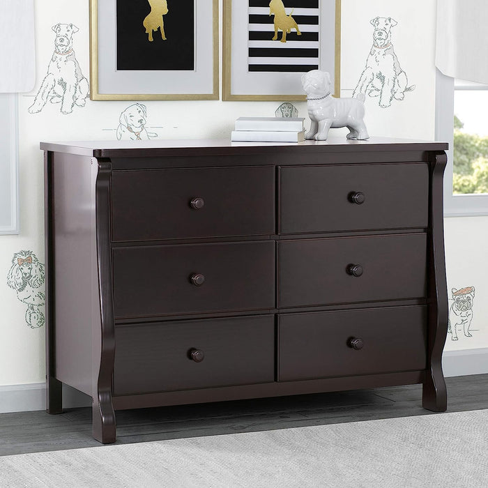 Universal 6-Drawer Dresser in Dark Choc.