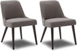 Set of 2 Flint Grey Fabric Dining Chairs