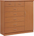 Jumbo 7-Drawer Chest with Hanging Rod, Cherry