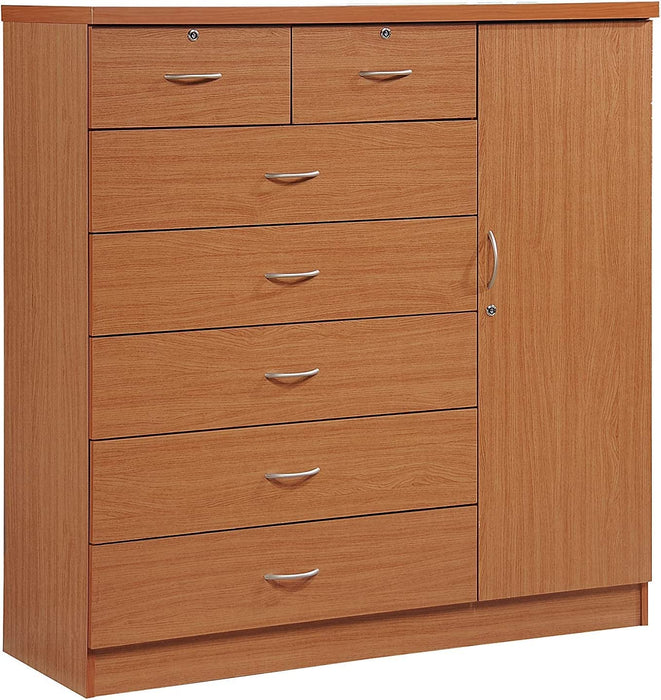 7 Drawer Jumbo Chest with Lock, Hanging Rod