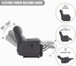 Power Recliner Chair, Electric, Breathable Fabric, Gray