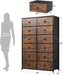 Rustic Brown 12-Drawer Tall Bedroom Dresser