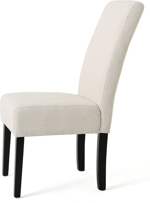 Pertica Fabric Dining Chair, Beige, 25D X 18W X 39.75H In