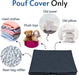 Square Pouf Cover for Living Room Storage