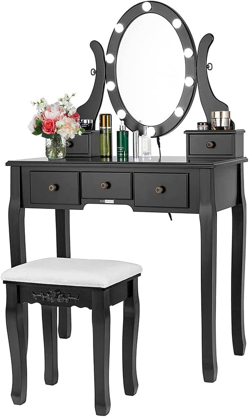 Dimmable Vanity Set with Lighted Mirror