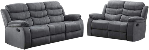 Dark Grey Manual Sofa with Recliner