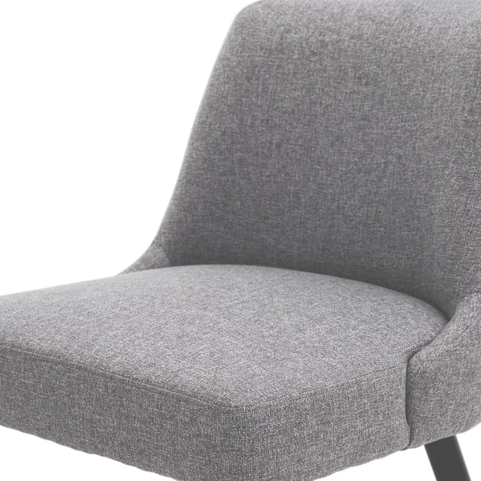 Set of 2 Grey Performance Fabric Dining Chairs