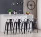 Low Back Matte Black Metal Counter Stools Set of 4