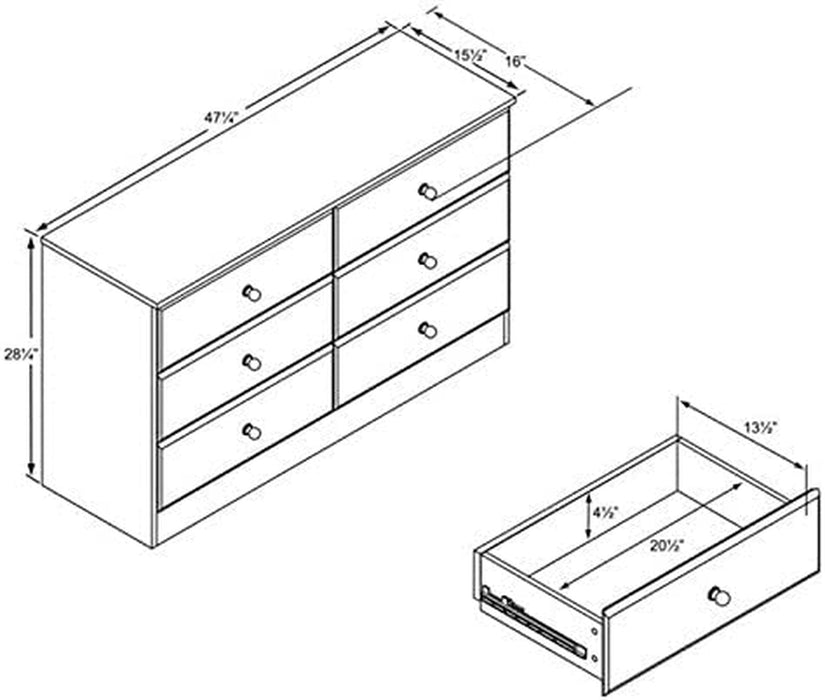 Astrid 6-Drawer Double Dresser, Espresso