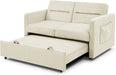 Modern Beige Sleeper Sofa with Pull-Out Bed