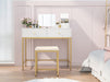 White and Gold Tri-Fold Vanity Desk