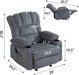 Massage Rocker Recliner with Heat, Fabric, 2 Cup Holders, Pocket